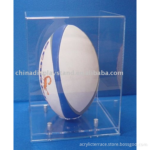 Modern Acrylic Rugby Ball Display Case